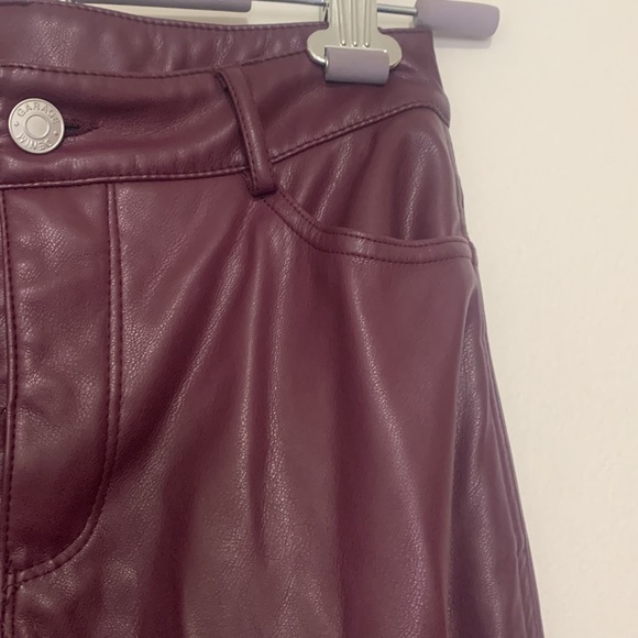 Garage High Rise Faux Leather Wide-Leg Pants Eggplant Purple XS - Picture 3 of 9